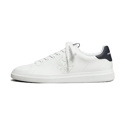 (W) TORY BURCH Double T Howell Court Sneaker Black 'White'