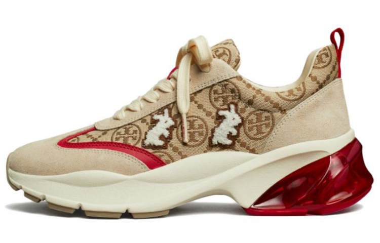 (W) TORY BURCH Leather Low Top Year of the Rabbit LTD Edition 'Beige Bunny'