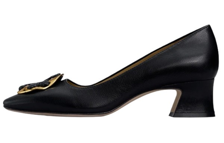(W) TORY BURCH Leather Mid-Heel 'Black'