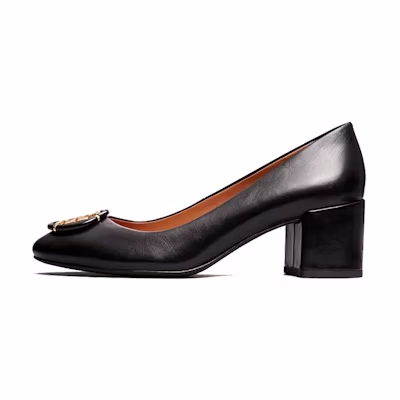 (W) TORY BURCH Leather Mid-Heel 'Black Casual'