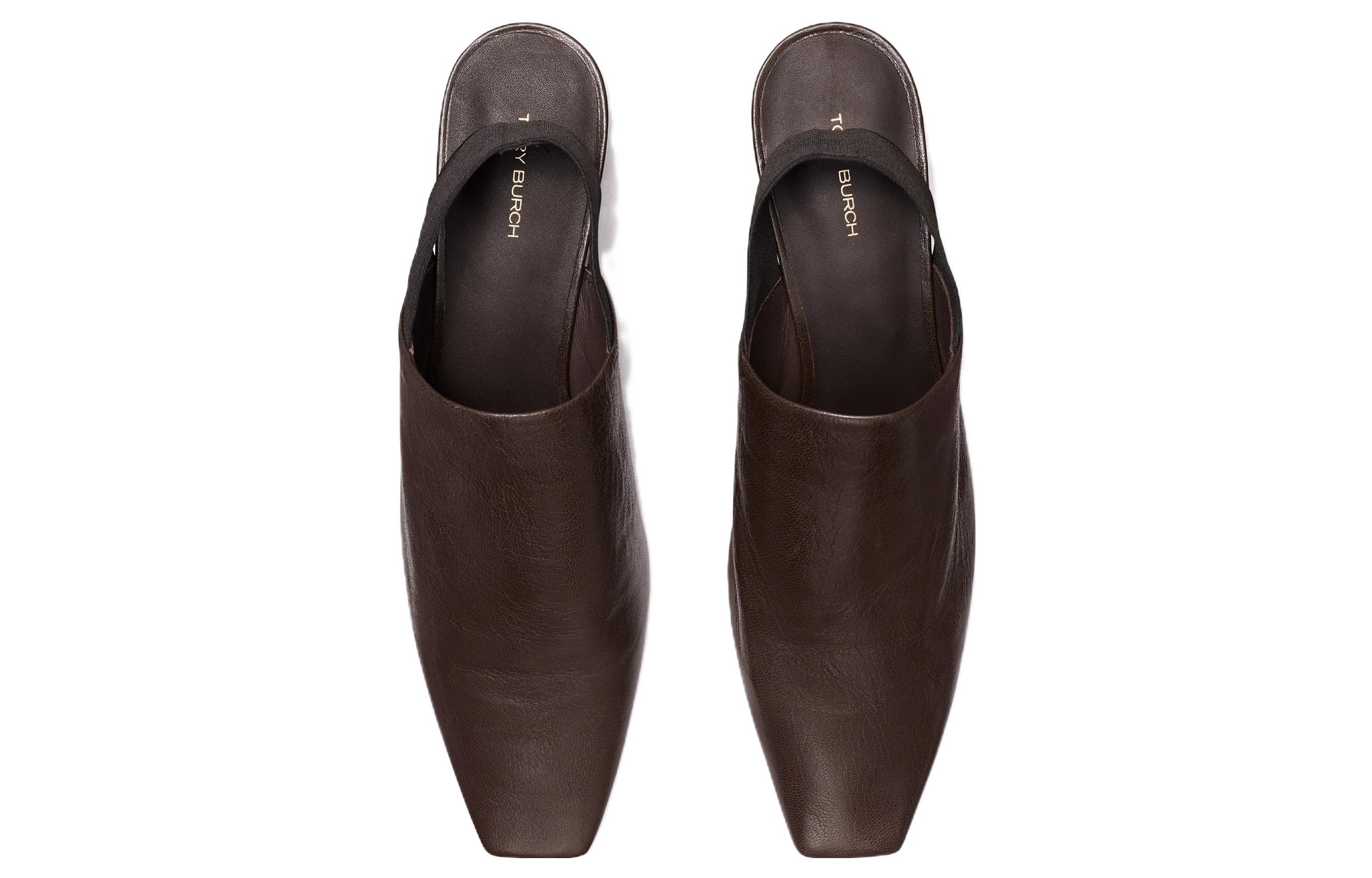 (W) TORY BURCH Leather Mid-Heel Pump 'Brown' 圖 4