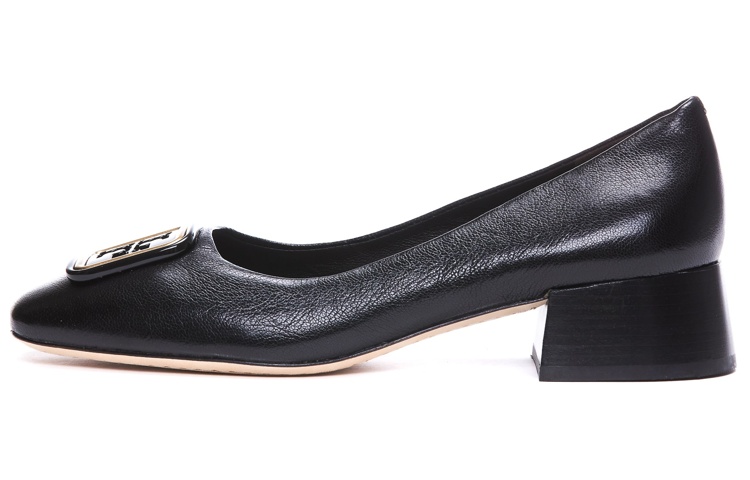 (W) TORY BURCH Leather Mule 'Black Chunky Heel'