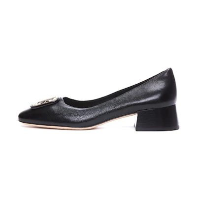 (W) TORY BURCH Leather Mule 'Black Chunky Heel'