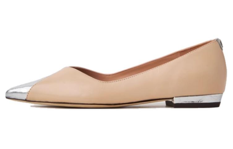 (Women) TORY BURCH Leather Pointed-Toe Flat 'Beige' 149475-650