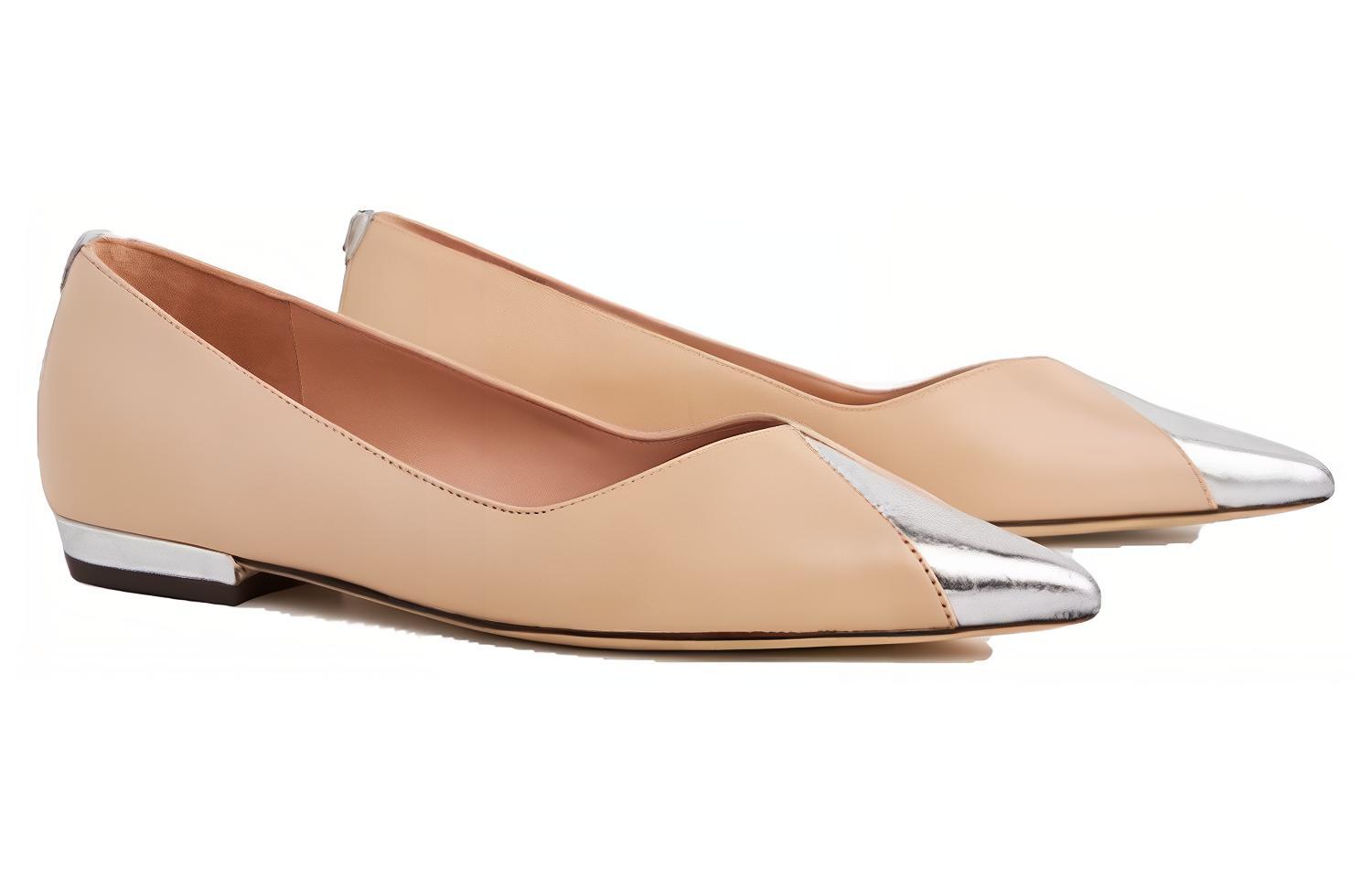 (W) TORY BURCH Leather Pointed-Toe Flat 'Beige' 圖 3