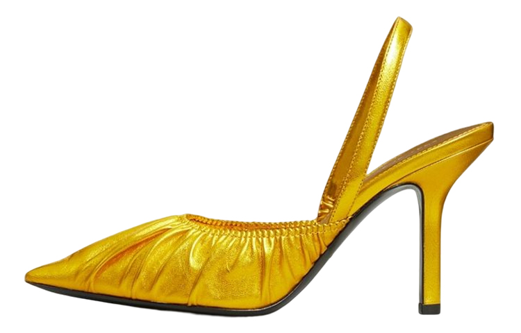 (Women) TORY BURCH Leather Pointed-Toe Stiletto 'Gold' 146070-700