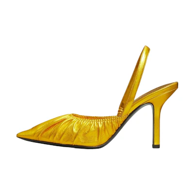 (W) TORY BURCH Leather Pointed-Toe Stiletto 'Gold'