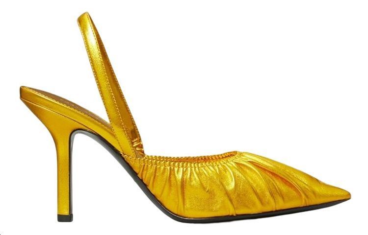 Order (W) TORY BURCH Stiletto Kulit Ujung Lancip 'Emas' 146070-700