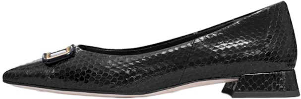 (Women) TORY BURCH Leather Pointed Toe Flat 'Black Logo' 146414-006 (Women) TORY BURCH Leather Pointed Toe Flat 'Black Logo' 146414-006
