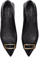 Lookbook (W) TORY BURCH Sepatu Datar Kulit Hitam dengan Logo Dekoratif 146414-006