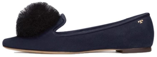 (Women) TORY BURCH Leather Pointed Toe Flat 'Blue Black' 85775-416 (Women) TORY BURCH Leather Pointed Toe Flat 'Blue Black' 85775-416