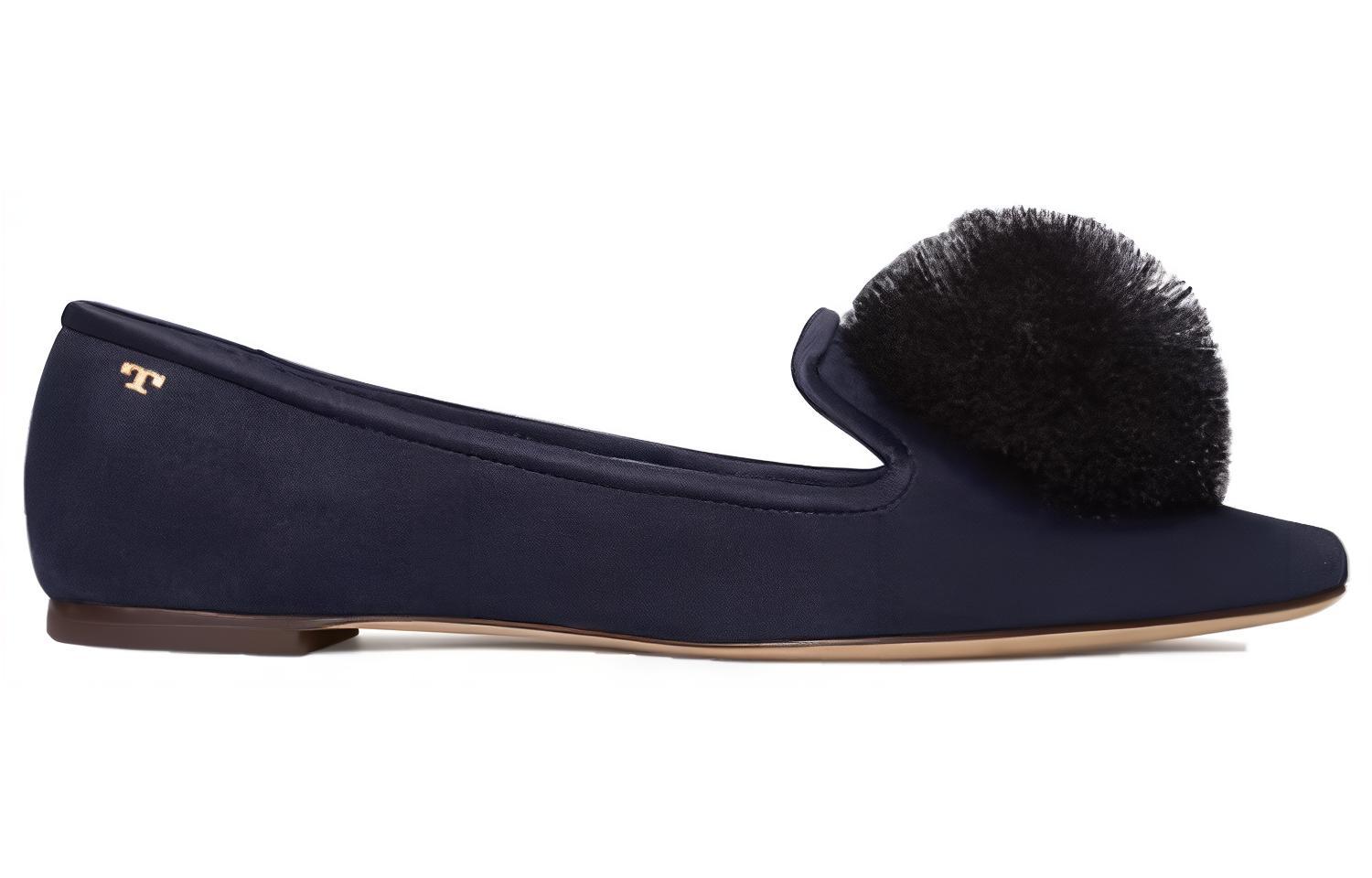 Order (W) TORY BURCH 真皮尖头平底鞋 '蓝黑' 85775-416