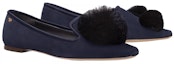 Lookbook (W) TORY BURCH Kulit Flats Hujung Runcing 'Biru Hitam' 85775-416