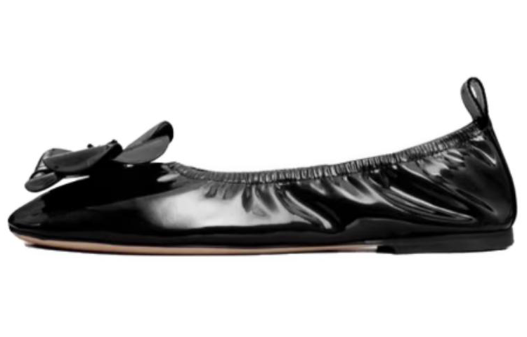 (W) TORY BURCH Leather Pointed Toe Flats 'Black'