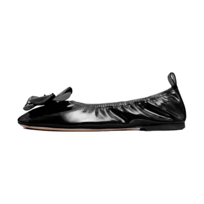 (W) TORY BURCH Leather Pointed Toe Flats 'Black'