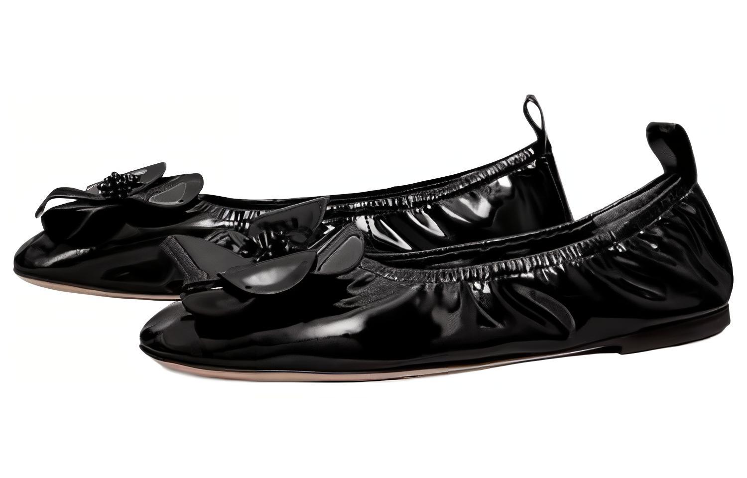 (W) TORY BURCH Leather Pointed Toe Flats 'Black' 圖 3
