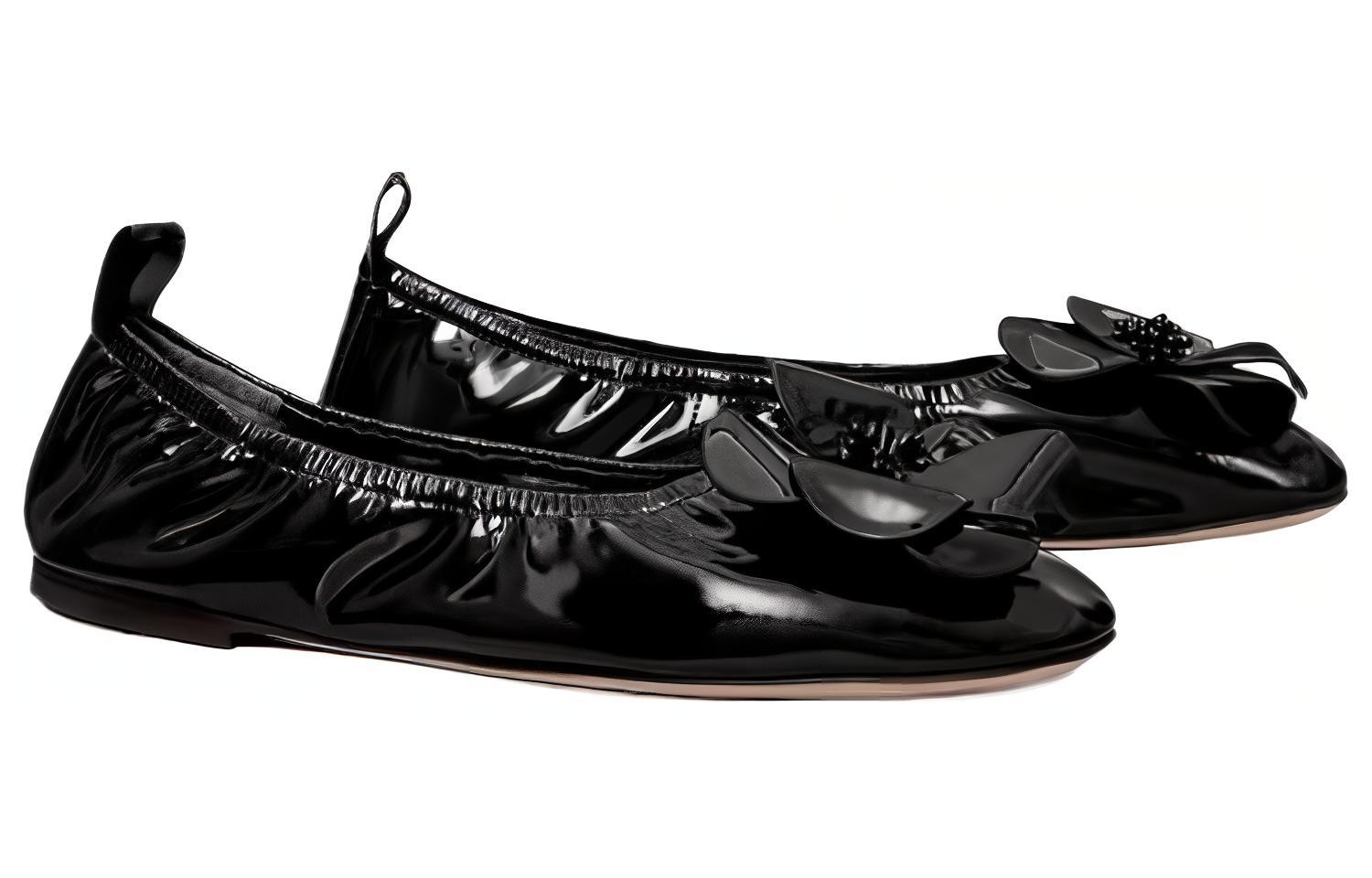(W) TORY BURCH Leather Pointed Toe Flats 'Black' 圖 4