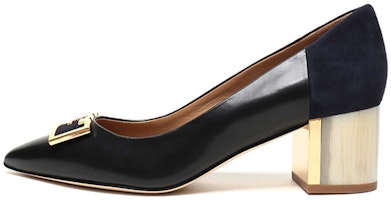 (Women) TORY BURCH Leather Pointed Toe High Heels 'Elegant Black and Blue' 57226-017 (Women) TORY BURCH Leather Pointed Toe High Heels 'Elegant Black and Blue' 57226-017