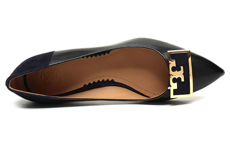 (W) TORY BURCH Leather Pointed Toe High Heels 'Elegant Black and Blue' 圖 5