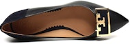Purchase (Women) TORY BURCH Leather Pointed Toe High Heels 'Elegant Black and Blue' 57226-017