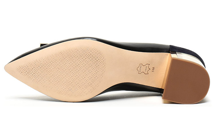 (W) TORY BURCH Leather Pointed Toe High Heels 'Elegant Black and Blue' 圖 6