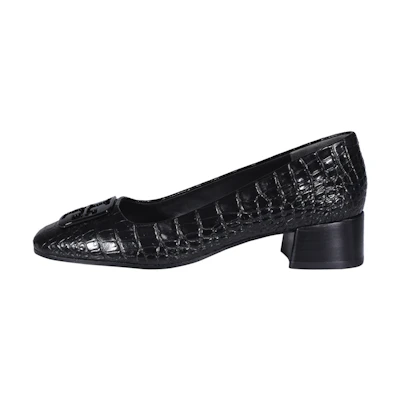 (W) TORY BURCH Leather Pumps 'Black Chunky Heel'