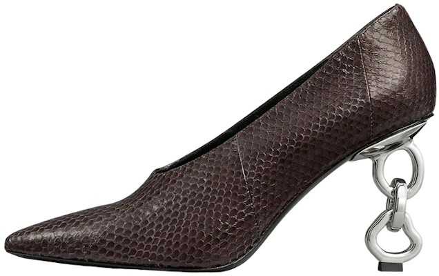 TORY BURCH 皮革水蛇紋尖頭異形跟高跟鞋 女款 棕色 Buy TORY BURCH 皮革水蛇紋尖頭異形跟高跟鞋 女款 棕色