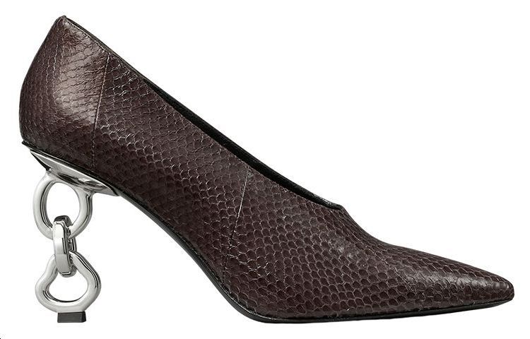 (W) TORY BURCH Leather Pumps 'Brown Python Print Pointed-Toe' 圖 2