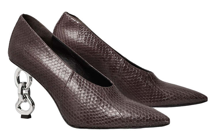 (W) TORY BURCH Leather Pumps 'Brown Python Print Pointed-Toe' 圖 3