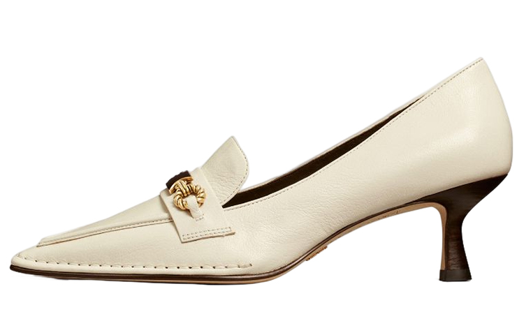 (W) TORY BURCH Leather Pumps 'Enamel Charm White'