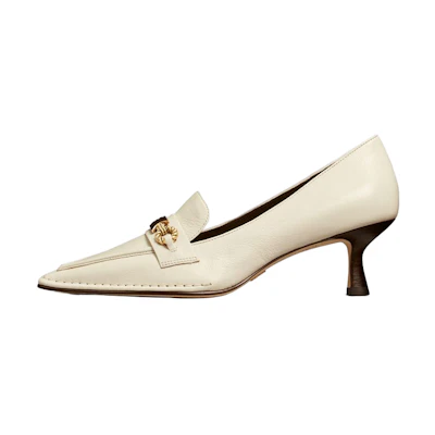 (W) TORY BURCH Leather Pumps 'Enamel Charm White'