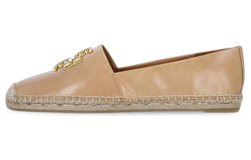 (W) TORY BURCH Leather Round-Toe Slip-On 'Tan Casual Flats'