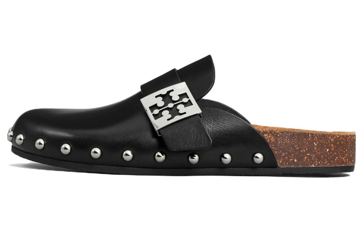 (Women) TORY BURCH Leather Round-Toe Slip-On Mule 'Black' 154448-006