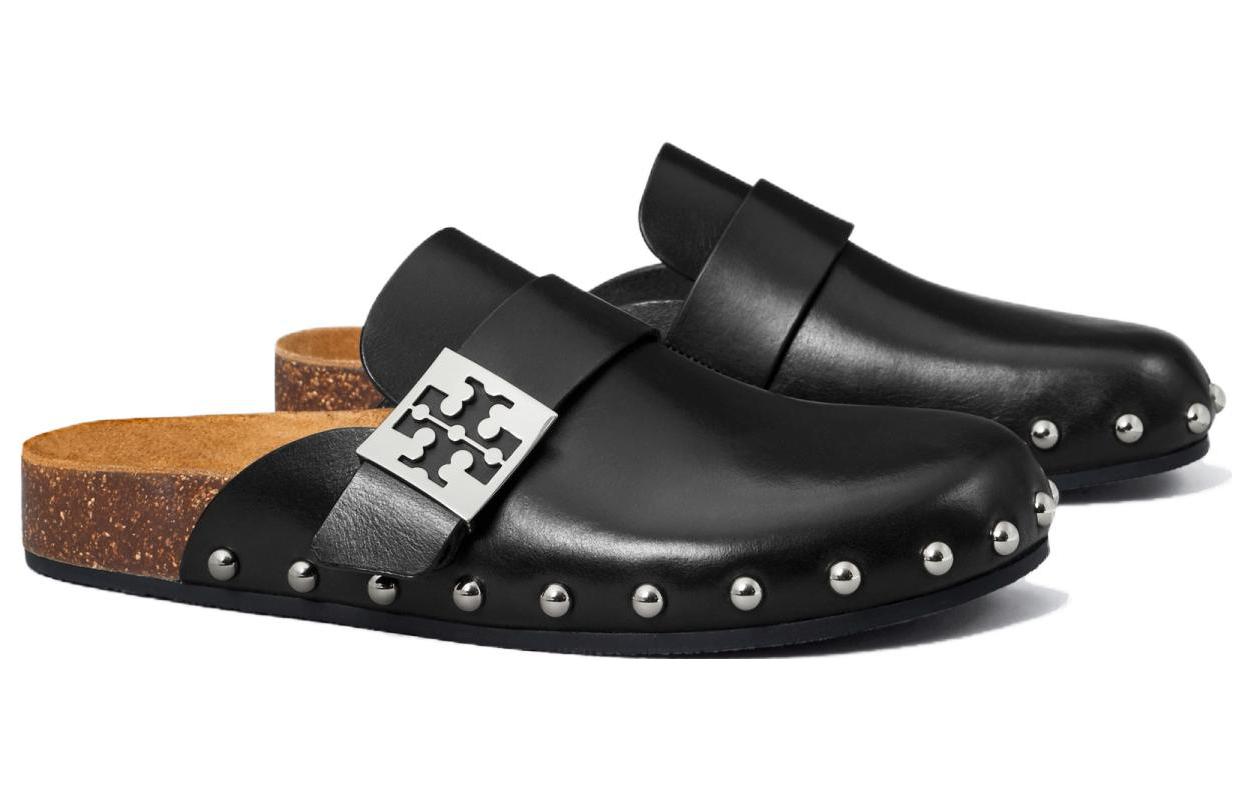 Lookbook (W) TORY BURCH Mule en Cuir Noir à Bout Rond Slip-On 154448-006