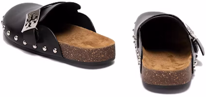 Shop (W) TORY BURCH Leren Slip-On Mule met Ronde Neus ''Zwart'' 154448-006