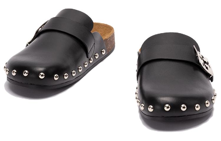 Purchase (W) TORY BURCH Mule en Cuir Noir à Bout Rond Slip-On 154448-006