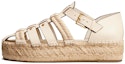 Buy (W) Sandal Gladiator Kulit Tory Burch Bertumit Bulat dengan Gesper 'Putih Gading' 149233-104