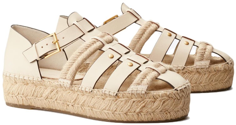 (W) TORY BURCH Sandal Gladiator Kulit Ivory White Toebuckle 149233-104 Lookbook (W) TORY BURCH Sandal Gladiator Kulit Ivory White Toebuckle 149233-104