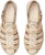 (W) Sandal Gladiator Kulit Tory Burch Bertumit Bulat dengan Gesper 'Putih Gading' 149233-104