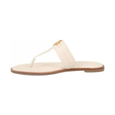 (W) TORY BURCH Leather Round-Toe Flip-Flops 'Beige'