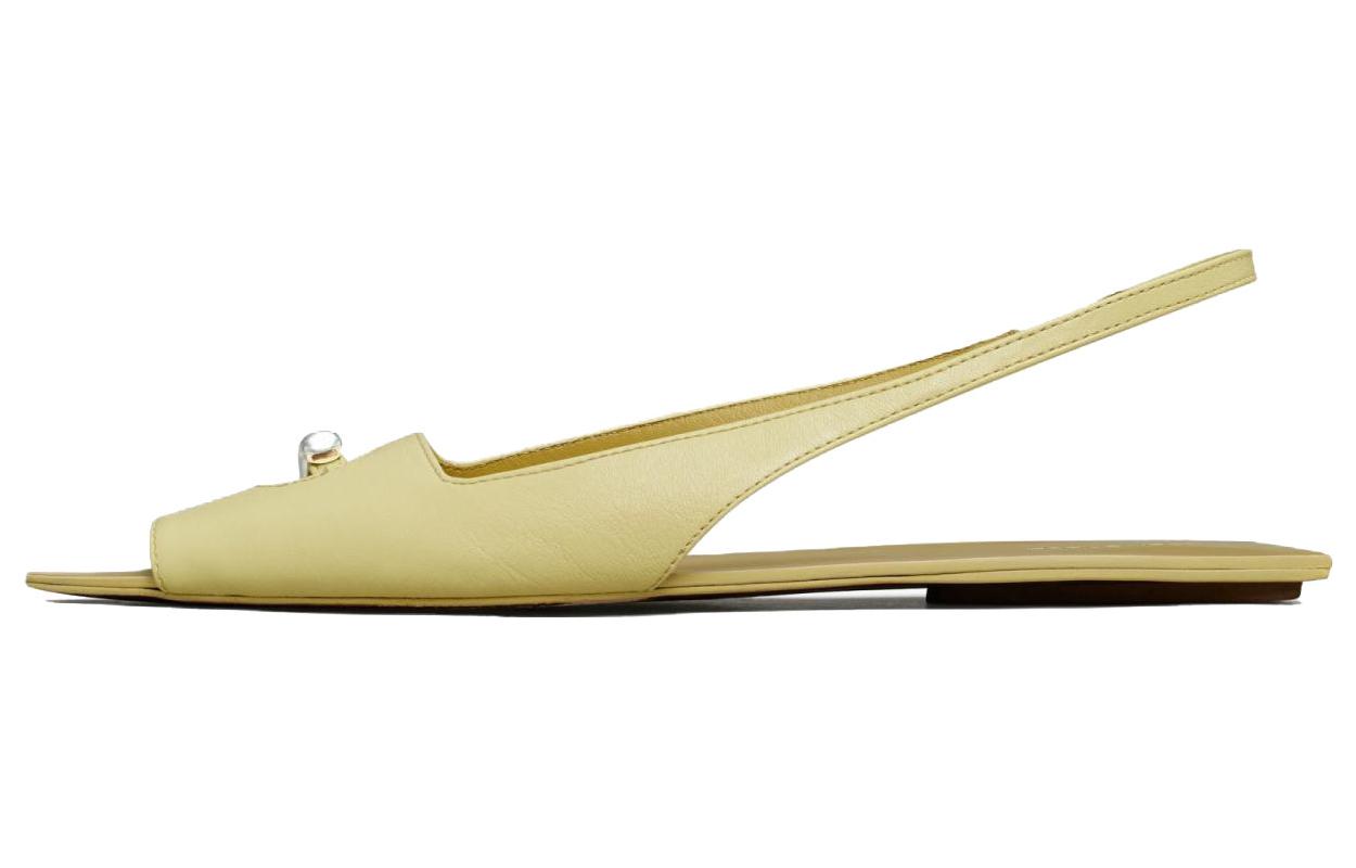 (Women) TORY BURCH Leather Round Toe Slide Sandal 'Yellow' 148606-700