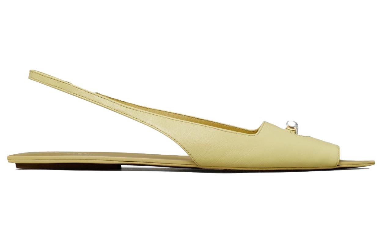 Order (W) トリーバーチ レザーラウンドトゥスライドサンダル (イエロー) 148606-700