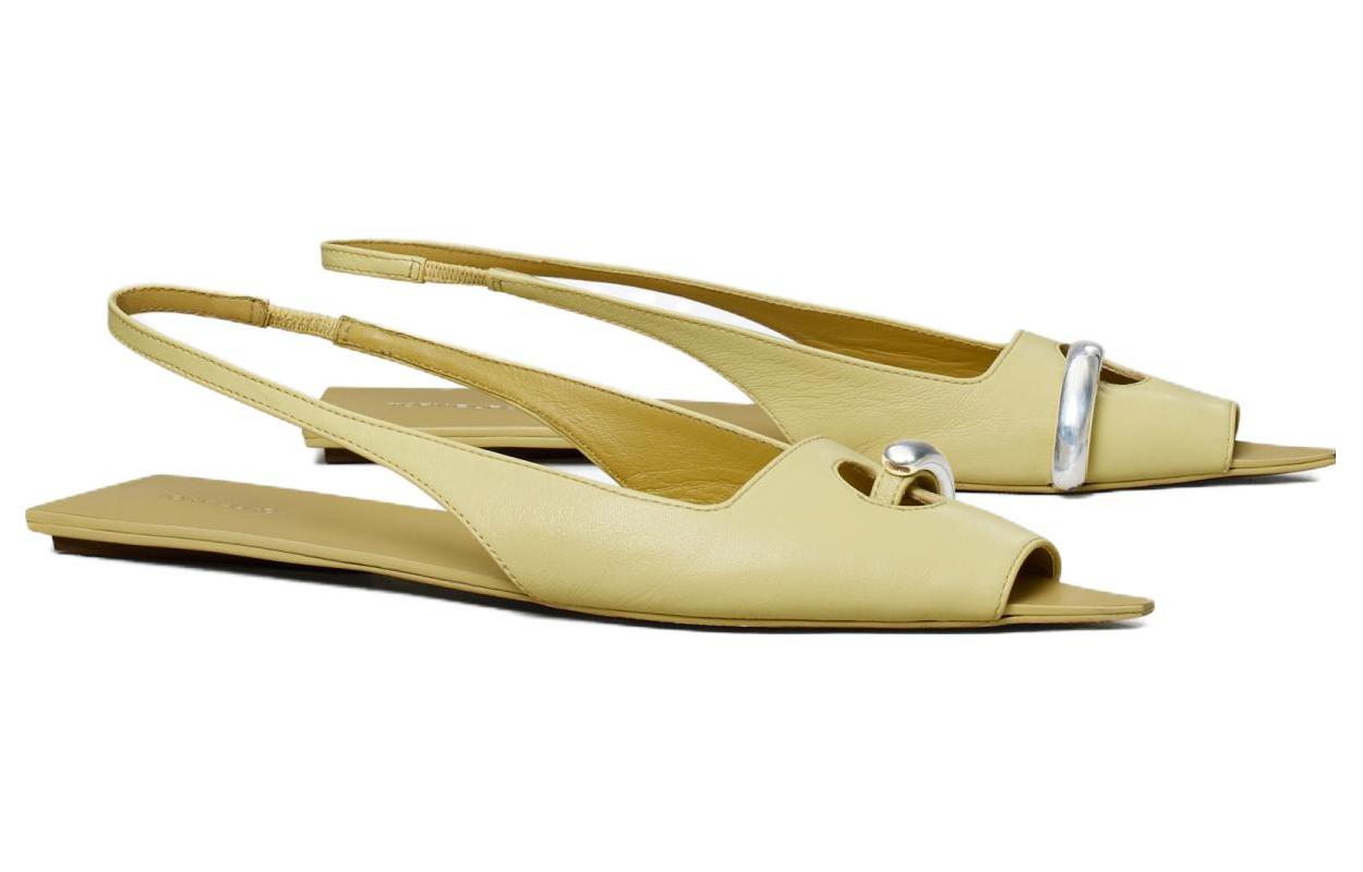 Lookbook (W) トリーバーチ レザーラウンドトゥスライドサンダル (イエロー) 148606-700