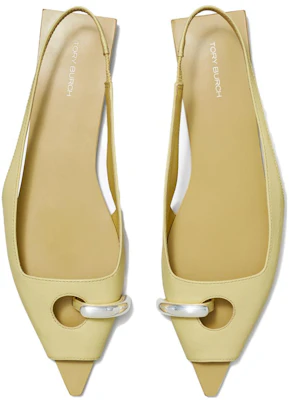 (Women) TORY BURCH Leather Round Toe Slide Sandal 'Yellow' 148606-700 Shop (Women) TORY BURCH Leather Round Toe Slide Sandal 'Yellow' 148606-700
