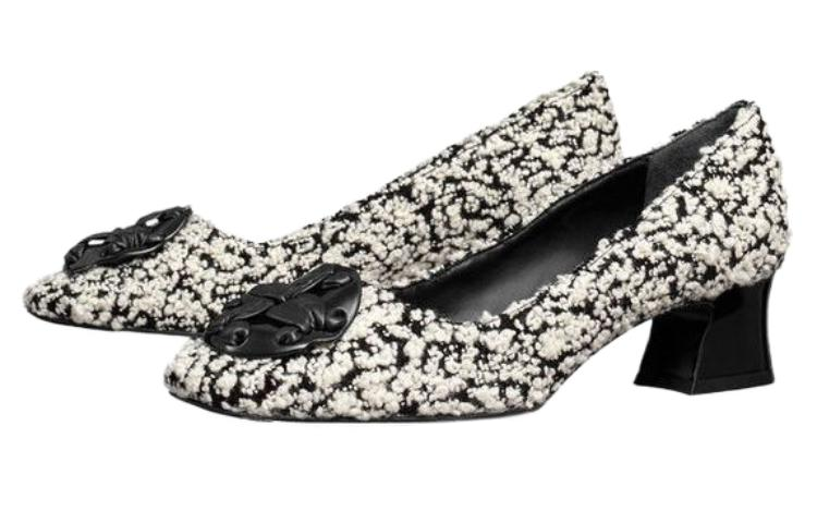 Lookbook (Women) TORY BURCH Leather Round Toe Slip-on 'Black Chunky Heel' 144046-001