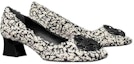 Shop (W) TORY BURCH Kulit Kasut Slip-on Bertumit Hitam پونتن tinggi 144046-001