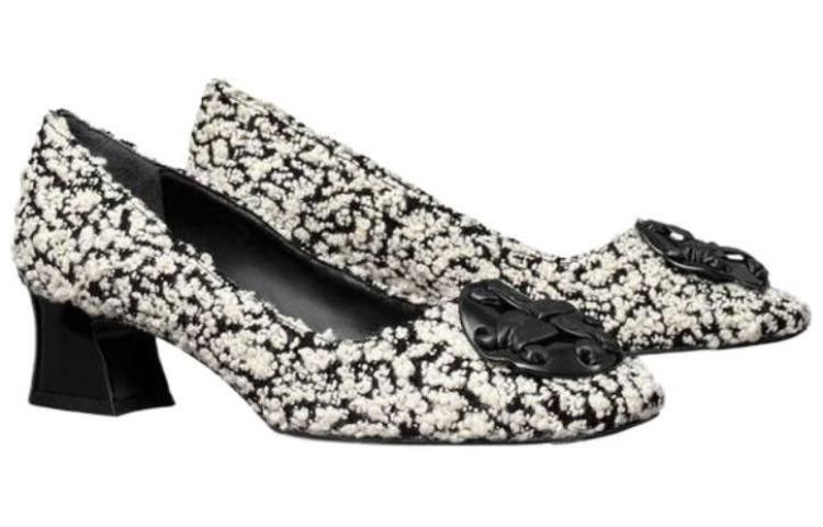 Shop (Women) TORY BURCH Leather Round Toe Slip-on 'Black Chunky Heel' 144046-001