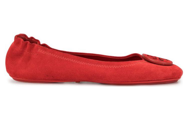 Order (W) TORY BURCH Zapatos de Cuero Sin Cordones Punta Redonda 'Rojo' 57247-609