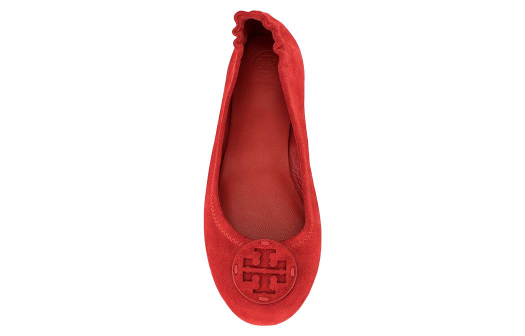 Shop (W) TORY BURCH Zapatos de Cuero Sin Cordones Punta Redonda 'Rojo' 57247-609