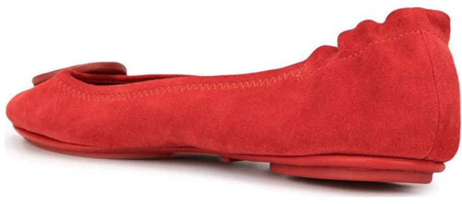 (W) TORY BURCH Zapatos de Cuero Sin Cordones Punta Redonda 'Rojo' 57247-609 Purchase (W) TORY BURCH Zapatos de Cuero Sin Cordones Punta Redonda 'Rojo' 57247-609